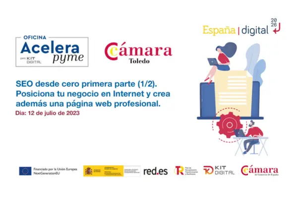 Taller sobre cómo posicionar tu negocio en internet y crear una web profesional impartido por FlytoDigital. para CÁMARA DE COMERCIO DE TOLEDO. ACELERA PYME