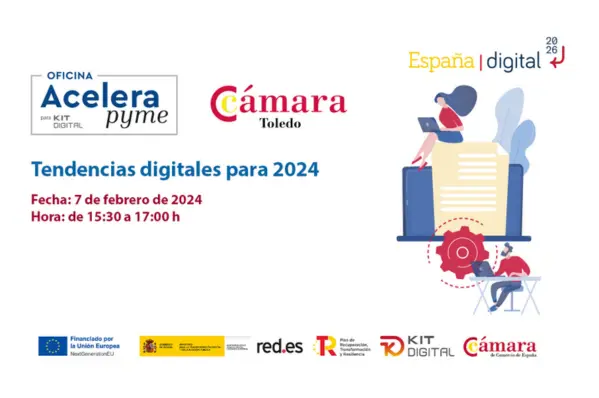 Taller sobre las tendencias digitales más importantes del 2024 impartido por FlytoDigital para CÁMARA DE COMERCIO DE TOLEDO. ACELERA PYME